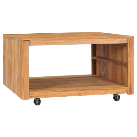 vidaXL Mesa de centro de madera de teca maciza 80x80x40 cm