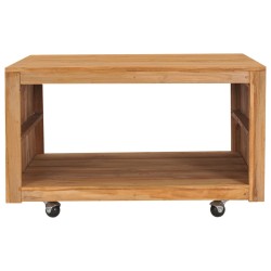 vidaXL Mesa de centro de madera de teca maciza 80x80x40 cm