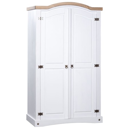 vidaXL Armario madera de pino Mexicano estilo Corona blanco 2 puertas