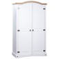 vidaXL Armario madera de pino Mexicano estilo Corona blanco 2 puertas vidaXL Armario madera de pino Mexicano estilo Corona blanco 2 puertas