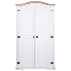 vidaXL Armario madera de pino Mexicano estilo Corona blanco 2 puertas