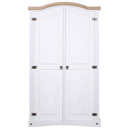 vidaXL Armario madera de pino Mexicano estilo Corona blanco 2 puertas