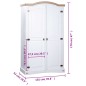vidaXL Armario madera de pino Mexicano estilo Corona blanco 2 puertas vidaXL Armario madera de pino Mexicano estilo Corona blanco 2 puertas