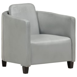 vidaXL Sillón de cuero auténtico gris