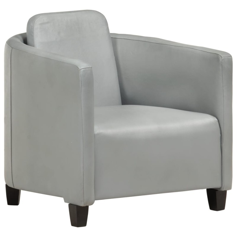 vidaXL Sillón de cuero auténtico gris vidaXL Sillón de cuero auténtico gris