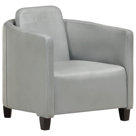 vidaXL Sillón de cuero auténtico gris