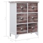 vidaXL Armario auxiliar 6 cajones madera paulownia marrón 60x30x75 cm vidaXL Armario auxiliar 6 cajones madera paulownia marrón 60x30x75 cm