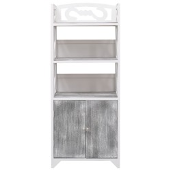 vidaXL Mueble de baño madera de paulownia blanco y gris 46x24x116 cm