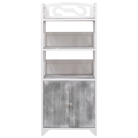 vidaXL Mueble de baño madera de paulownia blanco y gris 46x24x116 cm