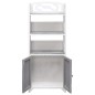 vidaXL Mueble de baño madera de paulownia blanco y gris 46x24x116 cm vidaXL Mueble de baño madera de paulownia blanco y gris 46x24x116 cm