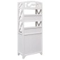 vidaXL Mueble de baño madera de paulownia blanco y gris 46x24x116 cm vidaXL Mueble de baño madera de paulownia blanco y gris 46x24x116 cm