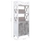 vidaXL Mueble de baño madera de paulownia blanco y gris 46x24x116 cm vidaXL Mueble de baño madera de paulownia blanco y gris 46x24x116 cm