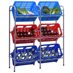 vidaXL Estantería almacenaje para 6 cajas acero plateado 96x33x116 cm