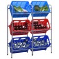 vidaXL Estantería almacenaje para 6 cajas acero plateado 96x33x116 cm