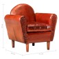 vidaXL Sillón con diseño de cubo cuero auténtico marrón 77x65x79 cm vidaXL Sillón con diseño de cubo cuero auténtico marrón 77x65x79 cm