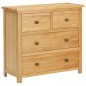 vidaXL Cajonera de madera de roble macizo 80x35x75 cm vidaXL Cajonera de madera de roble macizo 80x35x75 cm