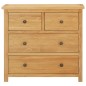 vidaXL Cajonera de madera de roble macizo 80x35x75 cm vidaXL Cajonera de madera de roble macizo 80x35x75 cm