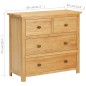 vidaXL Cajonera de madera de roble macizo 80x35x75 cm vidaXL Cajonera de madera de roble macizo 80x35x75 cm
