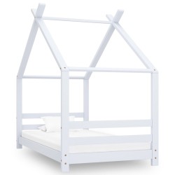 vidaXL Estructura de cama infantil madera maciza pino blanco 80x160 cm