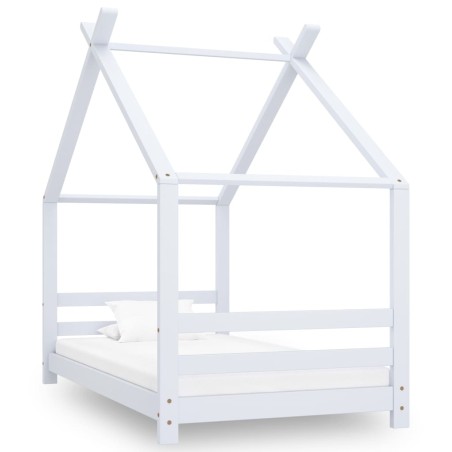 vidaXL Estructura de cama infantil madera maciza pino blanco 80x160 cm