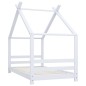 vidaXL Estructura de cama infantil madera maciza pino blanco 80x160 cm vidaXL Estructura de cama infantil madera maciza pino blanco 80x160 cm