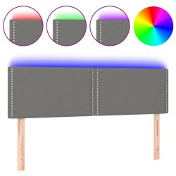 vidaXL Cabecero con LED de tela gris oscuro 144x5x78/88 cm