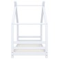 vidaXL Estructura de cama infantil madera maciza pino blanco 80x160 cm vidaXL Estructura de cama infantil madera maciza pino blanco 80x160 cm
