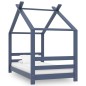 vidaXL Estructura de cama infantil madera maciza pino gris 70x140 cm vidaXL Estructura de cama infantil madera maciza pino gris 70x140 cm