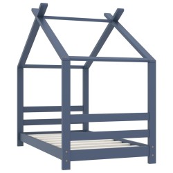vidaXL Estructura de cama infantil madera maciza pino gris 70x140 cm