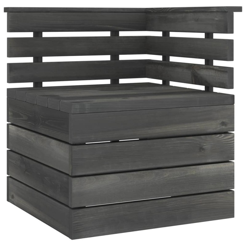vidaXL Sofá esquinero de palés para jardín madera maciza de pino gris vidaXL Sofá esquinero de palés para jardín madera maciza de pino gris