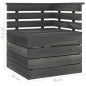 vidaXL Sofá esquinero de palés para jardín madera maciza de pino gris vidaXL Sofá esquinero de palés para jardín madera maciza de pino gris