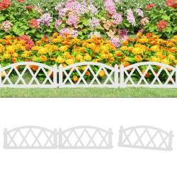 vidaXL Borduras de jardín 17 unidades PP blanco 10 m