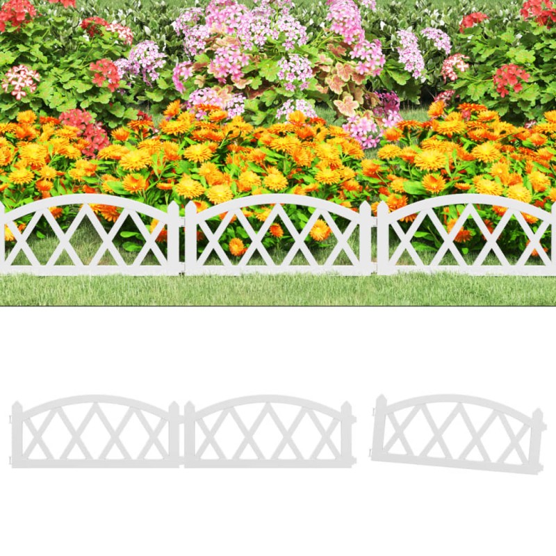 vidaXL Borduras de jardín 17 unidades PP blanco 10 m vidaXL Borduras de jardín 17 unidades PP blanco 10 m