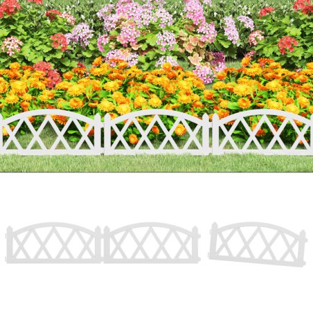 vidaXL Borduras de jardín 17 unidades PP blanco 10 m