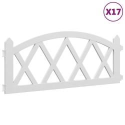 vidaXL Borduras de jardín 17 unidades PP blanco 10 m