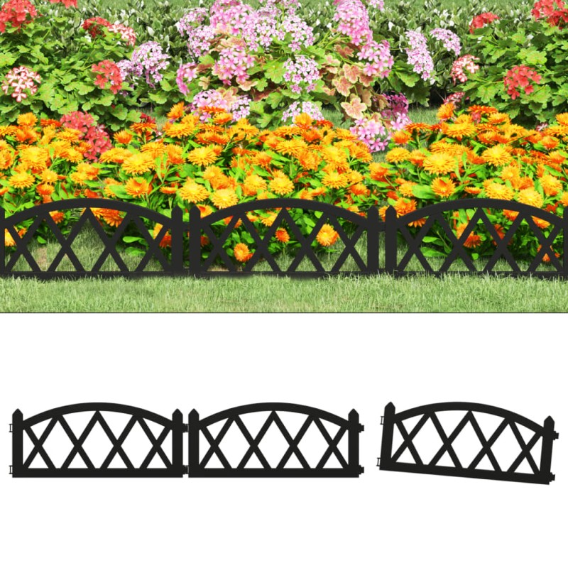 vidaXL Borduras de jardín 17 unidades PP negro 10 m vidaXL Borduras de jardín 17 unidades PP negro 10 m