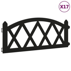 vidaXL Borduras de jardín 17 unidades PP negro 10 m