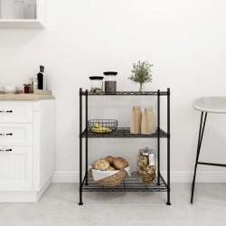 vidaXL Estantería de almacenaje de 3 niveles negro 60x35x76 cm 150 kg