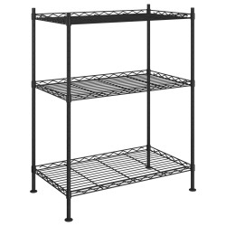 vidaXL Estantería de almacenaje de 3 niveles negro 60x35x76 cm 150 kg