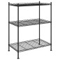 vidaXL Estantería de almacenaje de 3 niveles negro 60x35x76 cm 150 kg vidaXL Estantería de almacenaje de 3 niveles negro 60x35x76 cm 150 kg