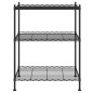 vidaXL Estantería de almacenaje de 3 niveles negro 60x35x76 cm 150 kg vidaXL Estantería de almacenaje de 3 niveles negro 60x35x76 cm 150 kg