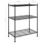 vidaXL Estantería de almacenaje de 3 niveles negro 60x35x76 cm 150 kg vidaXL Estantería de almacenaje de 3 niveles negro 60x35x76 cm 150 kg