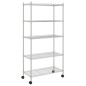 vidaXL Estante almacenaje 5 niveles ruedas 75x35x155 cm cromado 250 kg vidaXL Estante almacenaje 5 niveles ruedas 75x35x155 cm cromado 250 kg