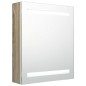 vidaXL Armario de baño con espejo LED blanco y roble 50x14x60 cm vidaXL Armario de baño con espejo LED blanco y roble 50x14x60 cm