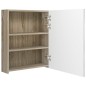 vidaXL Armario de baño con espejo LED blanco y roble 50x14x60 cm vidaXL Armario de baño con espejo LED blanco y roble 50x14x60 cm