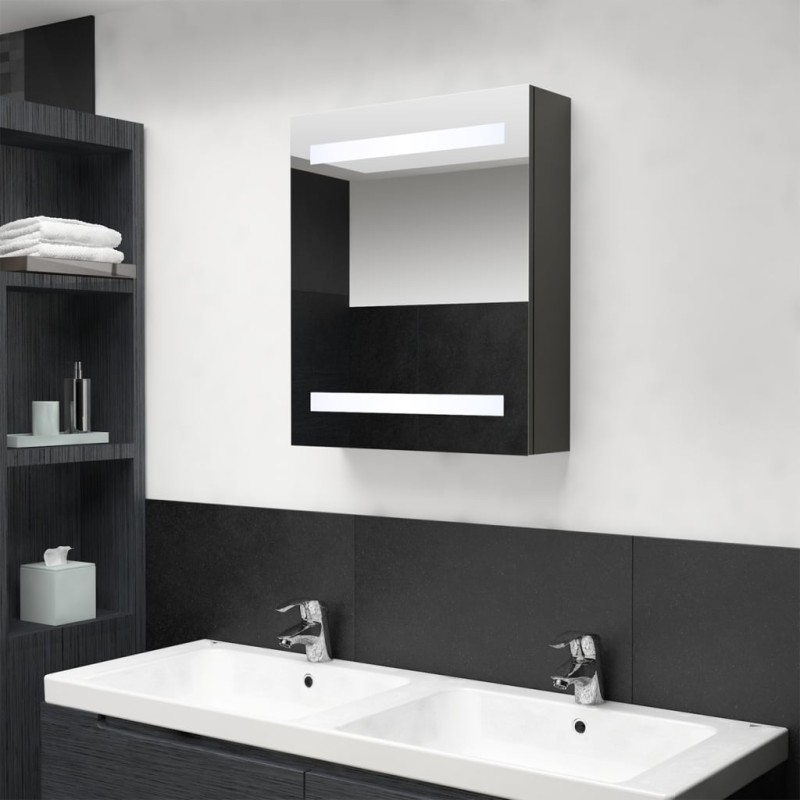 vidaXL Armario de baño con espejo gris antracita 50x14x60 cm vidaXL Armario de baño con espejo gris antracita 50x14x60 cm