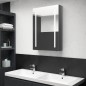 vidaXL Armario de baño con espejo LED gris brillante 50x13x70 cm vidaXL Armario de baño con espejo LED gris brillante 50x13x70 cm