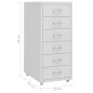 vidaXL Armario archivador móvil metal gris 28x41x69 cm vidaXL Armario archivador móvil metal gris 28x41x69 cm