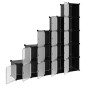 vidaXL Estantería de cubos con 15 compartimentos y puertas PP negro vidaXL Estantería de cubos con 15 compartimentos y puertas PP negro