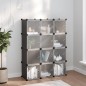 vidaXL Estantería de cubos con 12 compartimentos y puertas PP negro vidaXL Estantería de cubos con 12 compartimentos y puertas PP negro